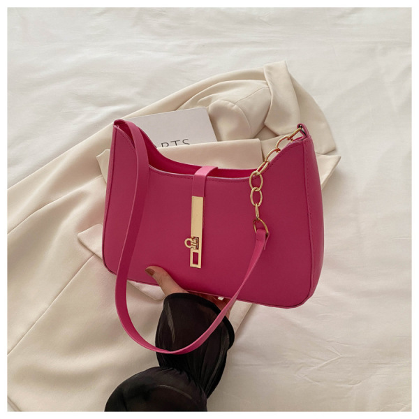 Autumn Large Capacity Lock New Korean Style Shoulder Portable Underarm Small Square Women's pink Bag