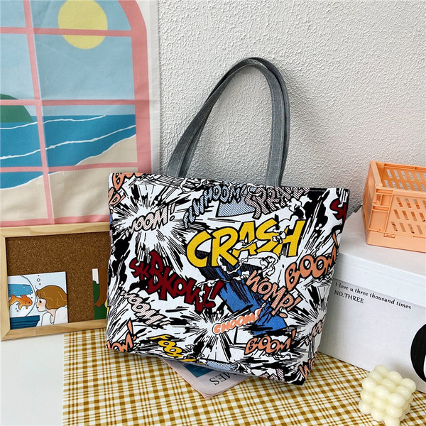 Korean Style Tote Bag Letter graffiti