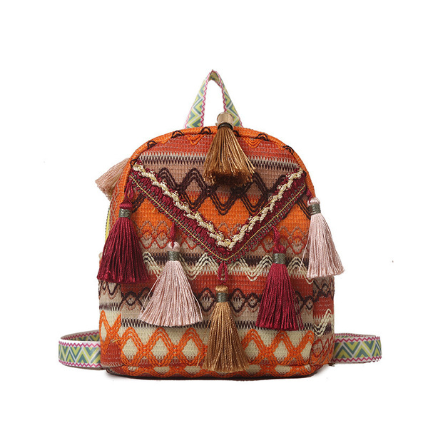 Orange Fashionable and Versatile Ethnic Style Women's Bag, Simple Shoulder Bag