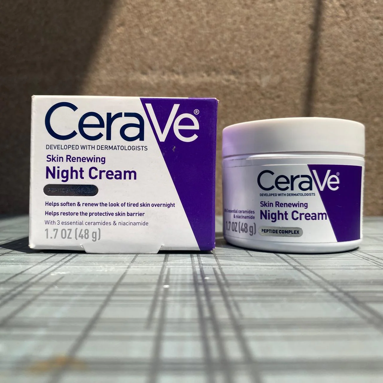 CeraVe Skin Renewing Night Cream, a 1.7 oz (48 g) jar