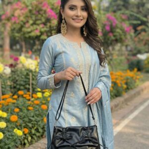 Black Colour Aura Underarm Bag