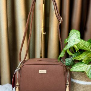 Elegant Coffee Brown Crossbody Bag