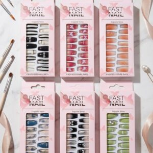 Fast Nail Exquisite Series Professional Fake Nails Set / স্টাইলিশ ফেক নেল আর্ট সেট প্রাইস ইন বাংলাদেশ | Spiffy BD
