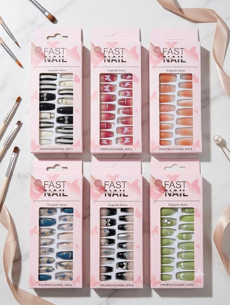 Fast Nail Exquisite Series Professional Fake Nails Set স্টাইলিশ ফেক নেল আর্ট সেট প্রাইস ইন বাংলাদেশ Spiffy BD