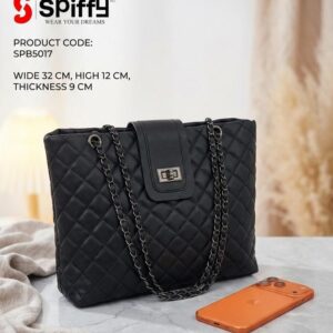 Aura-Chain Quilted Luxe Tote