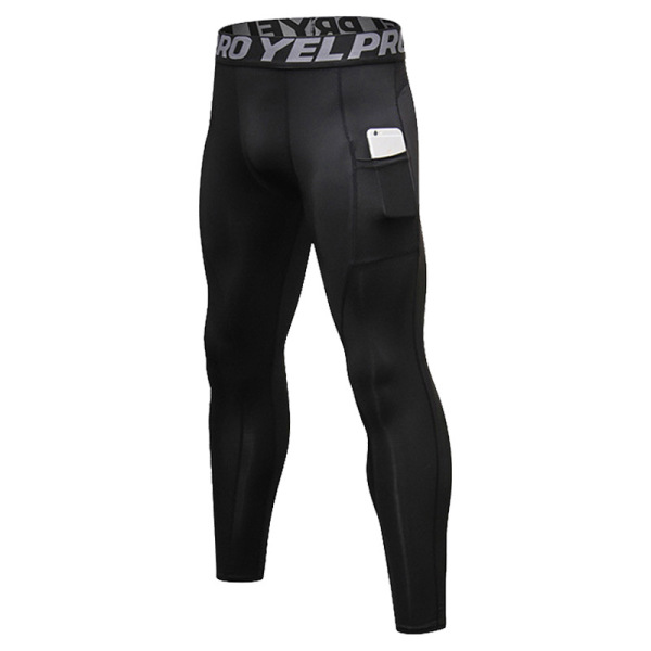 Men’s Quick Dry Compression Sports Tights with Phone Pocket – Gym & Running Leggings Price in Bangladesh Spiffybd Black