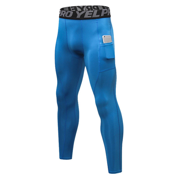 Men’s Quick Dry Compression Sports Tights with Phone Pocket – Gym & Running Leggings Price in Bangladesh Spiffybd Blue