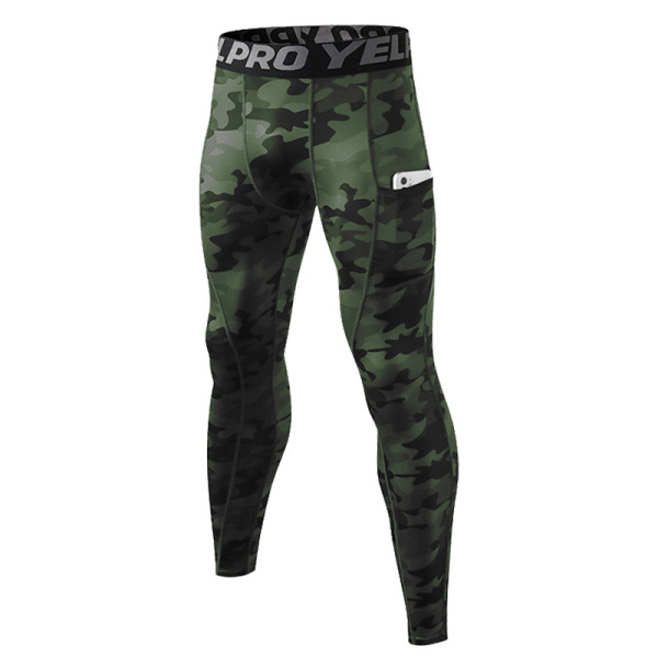 Men’s Quick Dry Compression Sports Tights with Phone Pocket – Gym & Running Leggings Price in Bangladesh Spiffybd Camouflage Green