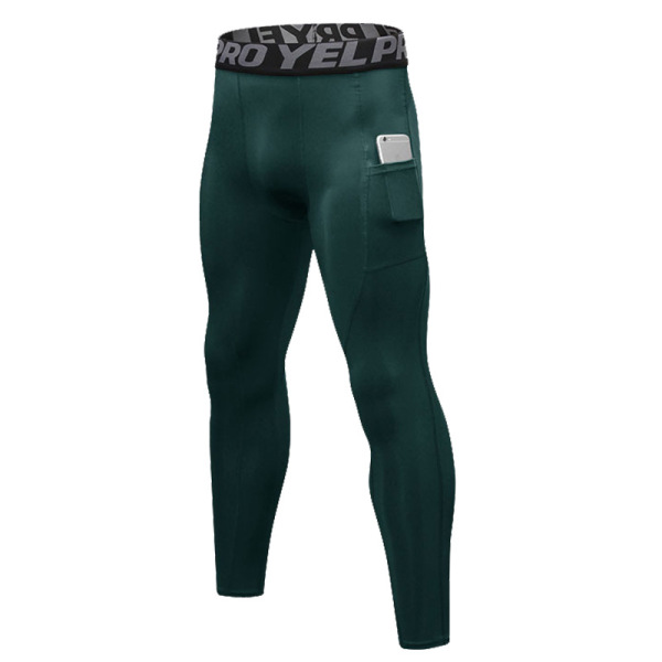 Men’s Quick Dry Compression Sports Tights with Phone Pocket – Gym & Running Leggings Price in Bangladesh Spiffybd Dark Green