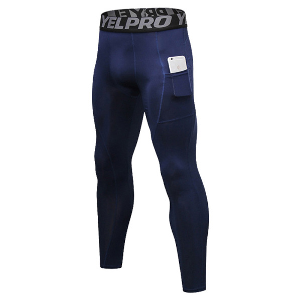 Men’s Quick Dry Compression Sports Tights with Phone Pocket – Gym & Running Leggings Price in Bangladesh Spiffybd Navy Blue