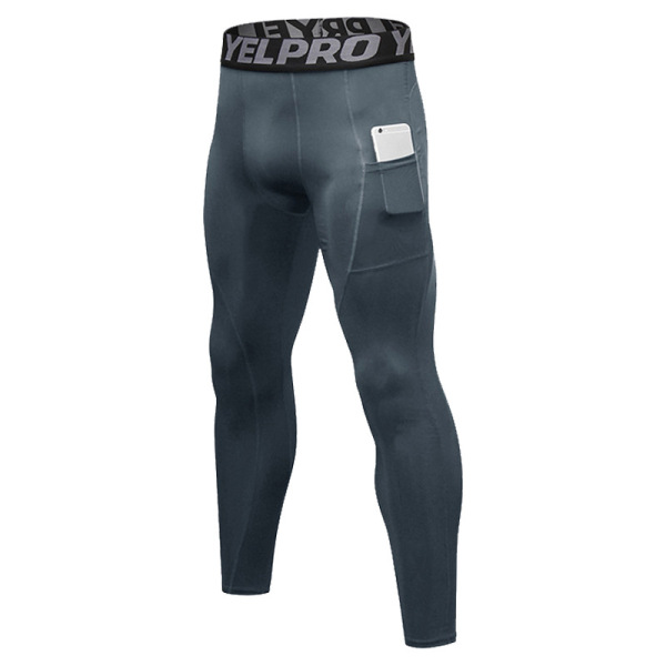 Men’s Quick Dry Compression Sports Tights with Phone Pocket – Gym & Running Leggings Price in Bangladesh Spiffybd Pure gray