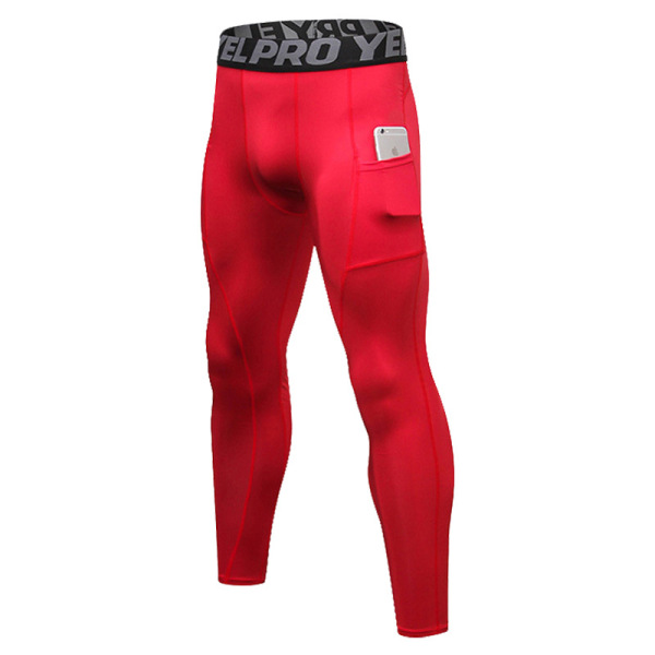 Men’s Quick Dry Compression Sports Tights with Phone Pocket – Gym & Running Leggings Price in Bangladesh Spiffybd Red