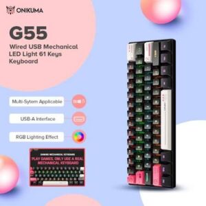 ONIKUMA G55 61-Key RGB Mechanical Gaming Keyboard with Brown Switches - Best Price in Bangladesh | Spiffybd