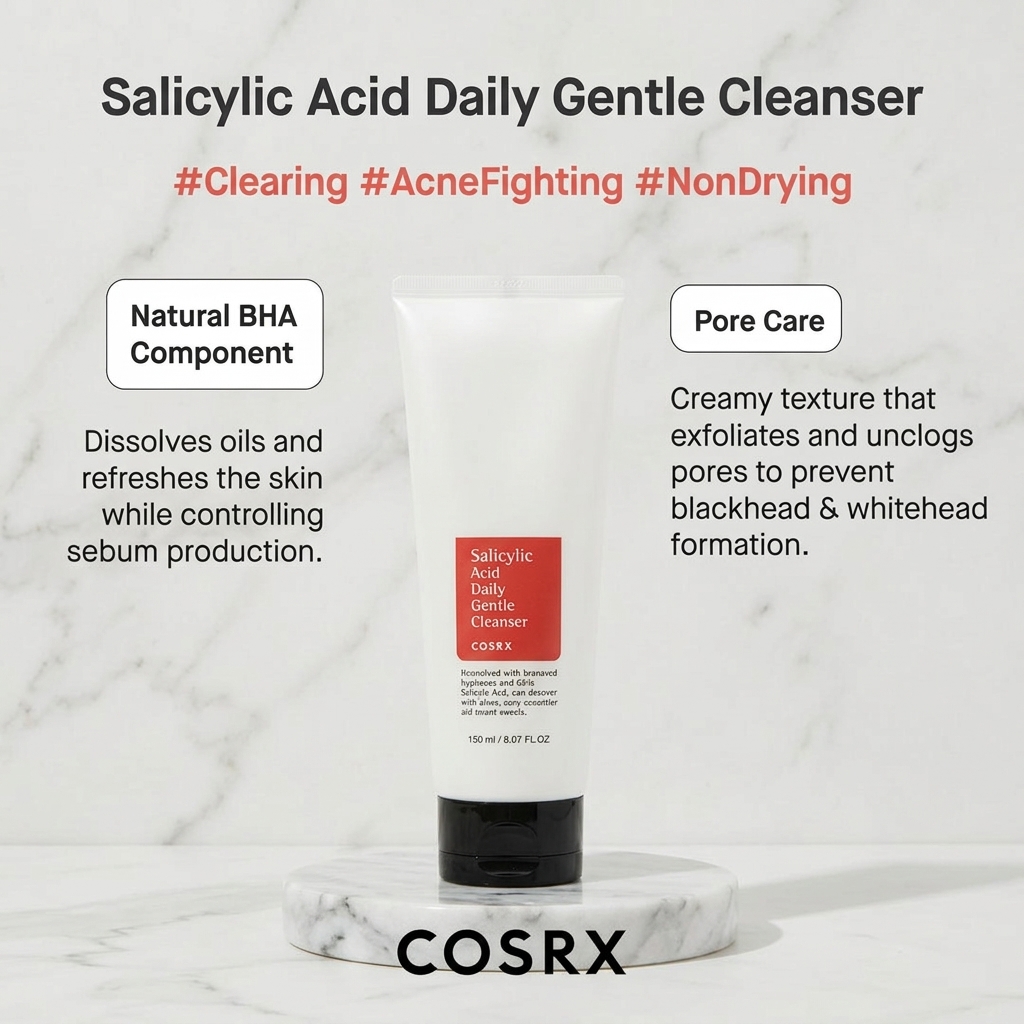 COSRX Salicylic Acid Daily Gentle Cleanser, 150ml- SpiffyBD 2